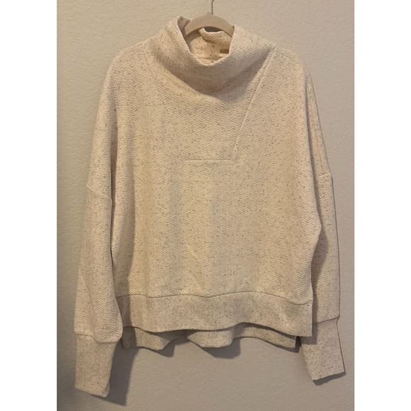 CALIA Women’s Pullover Sweatshirt Funnel Neck Beige Oatmeal Heathered Medium - Picture 1 of 8